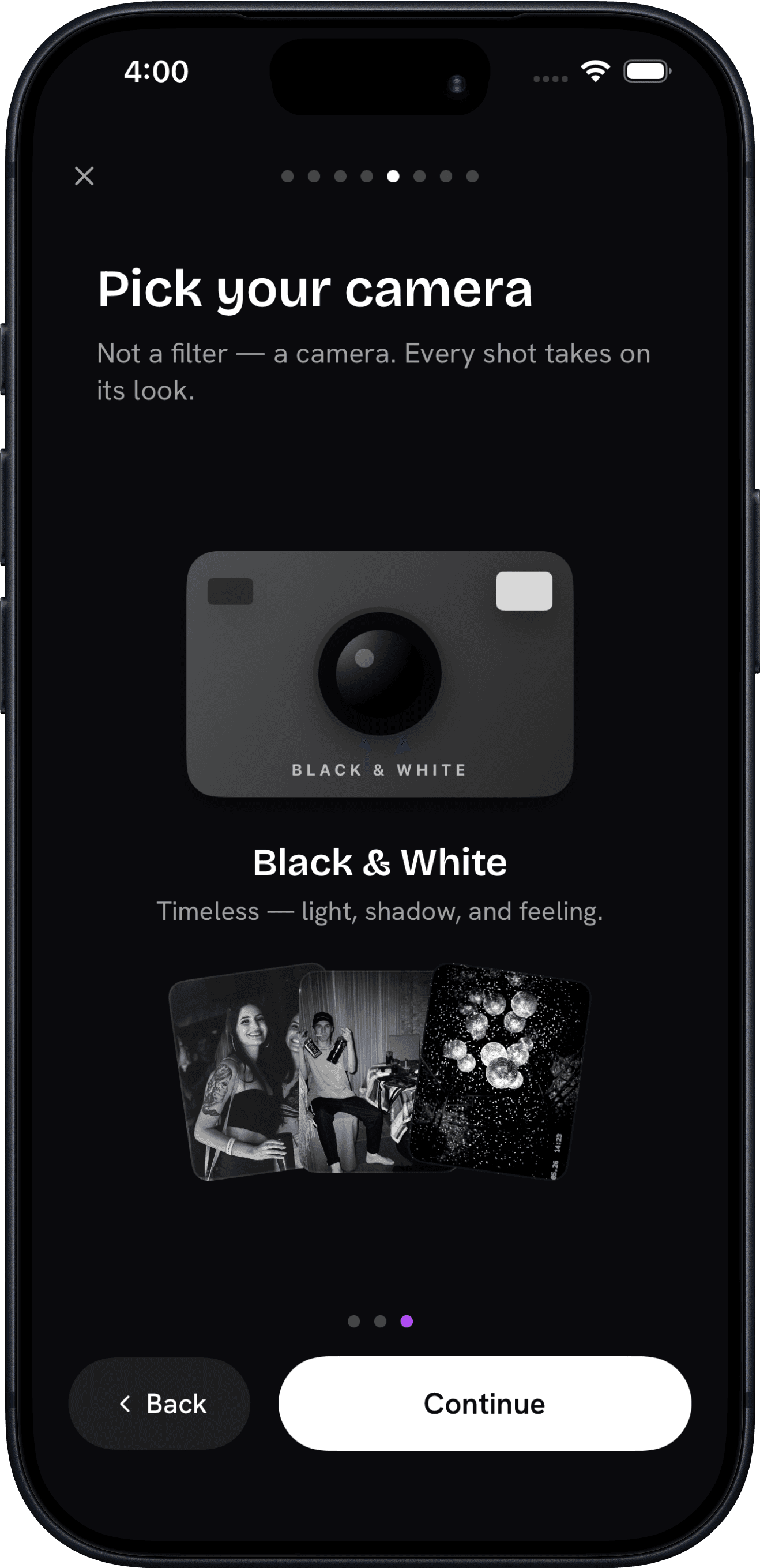 An event photo in the Blanco y negro film style